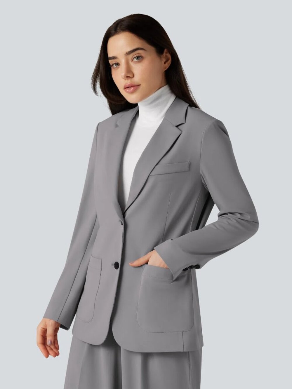 Halara Med Flex Suit Notched Collar Long Sleeve Work Blazer with Pockets 50% off